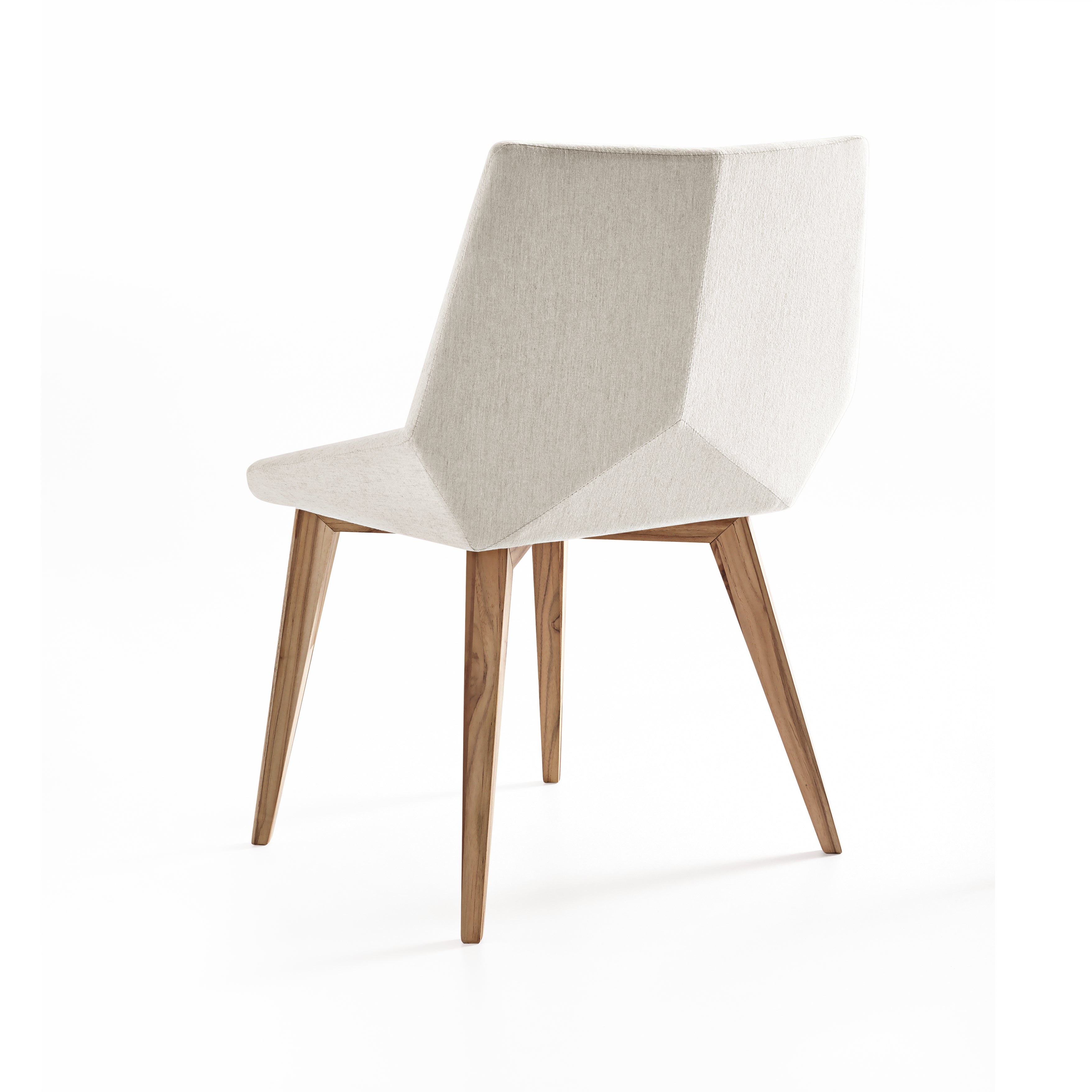 CUBI Dining Chair in Teak and Off White fabric