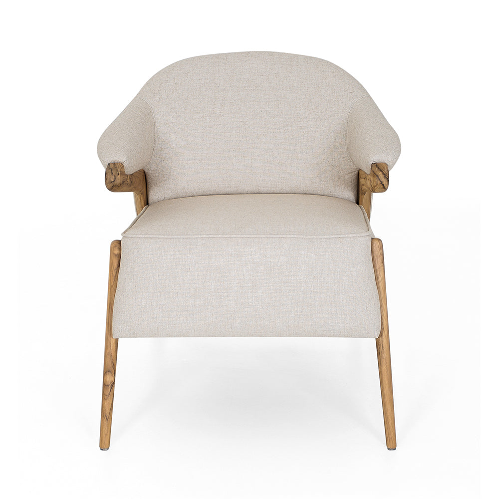 OSA Armchair in Teak and Oatmeal fabric