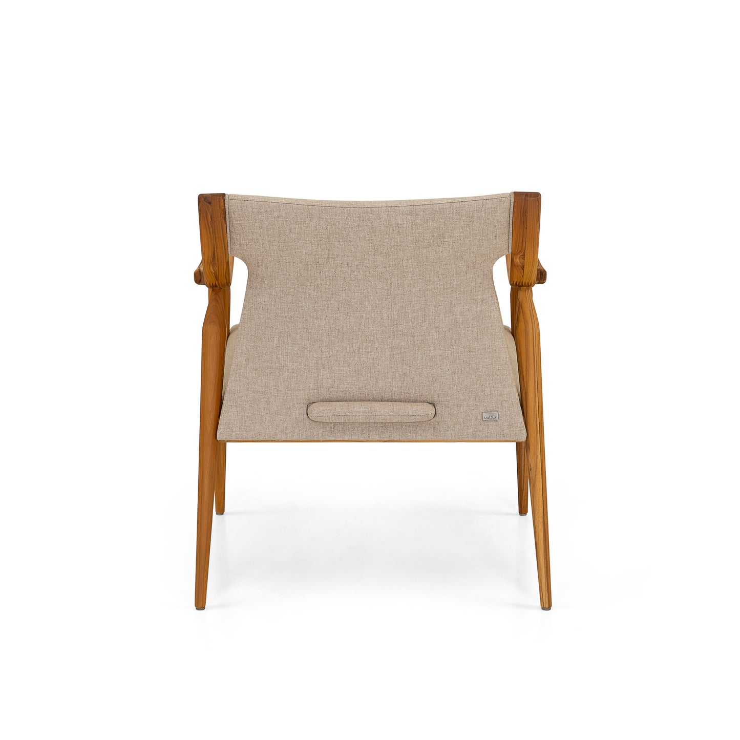 MINCE Armchair in Teak and Oatmeal fabric