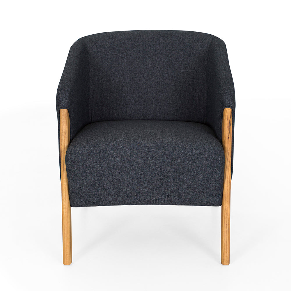 ABRA Armchair in Teak and Charcoal fabric