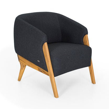 ABRA Armchair in Teak and Charcoal fabric