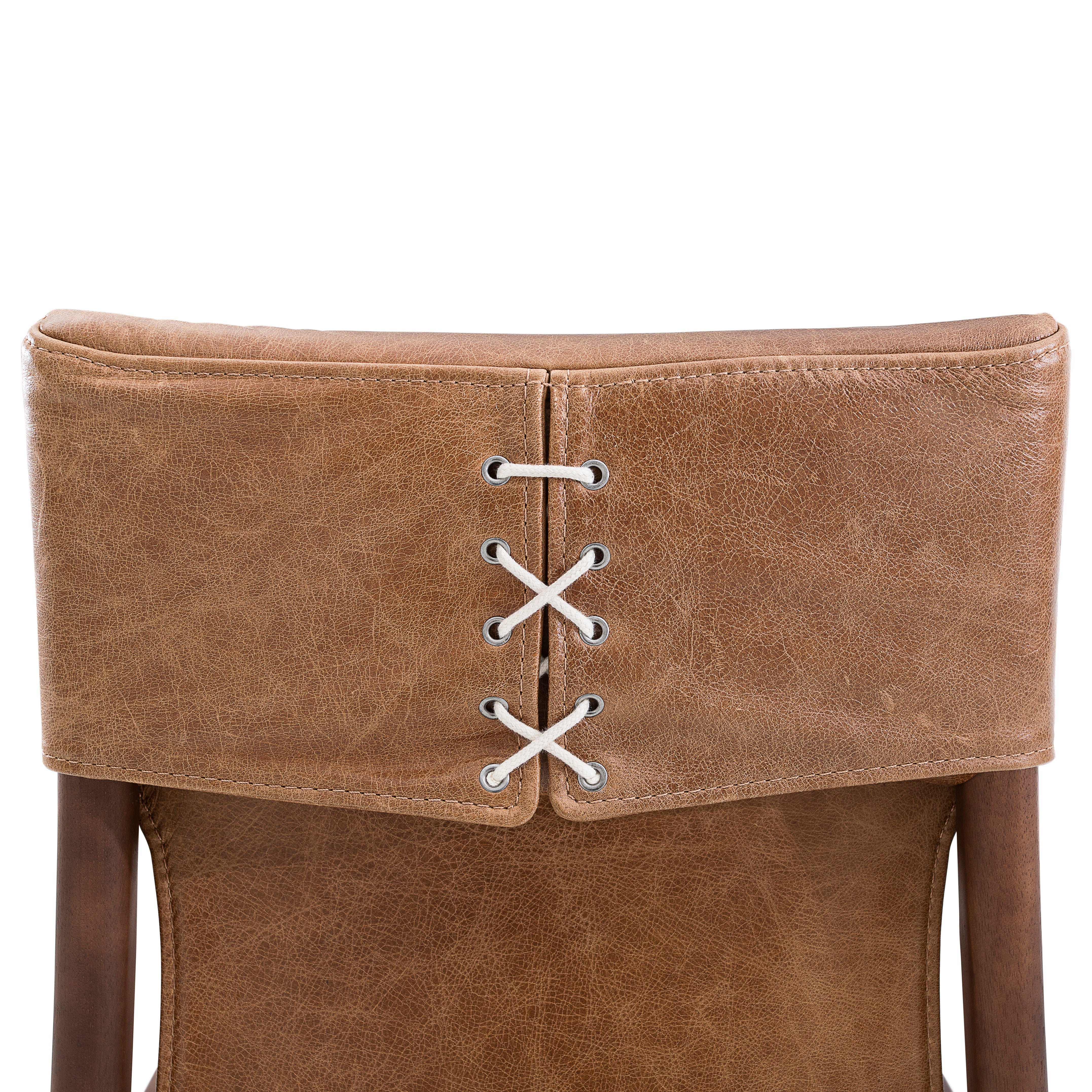 TRESS Dining Chair in Walnut (149) and Caramel Leather