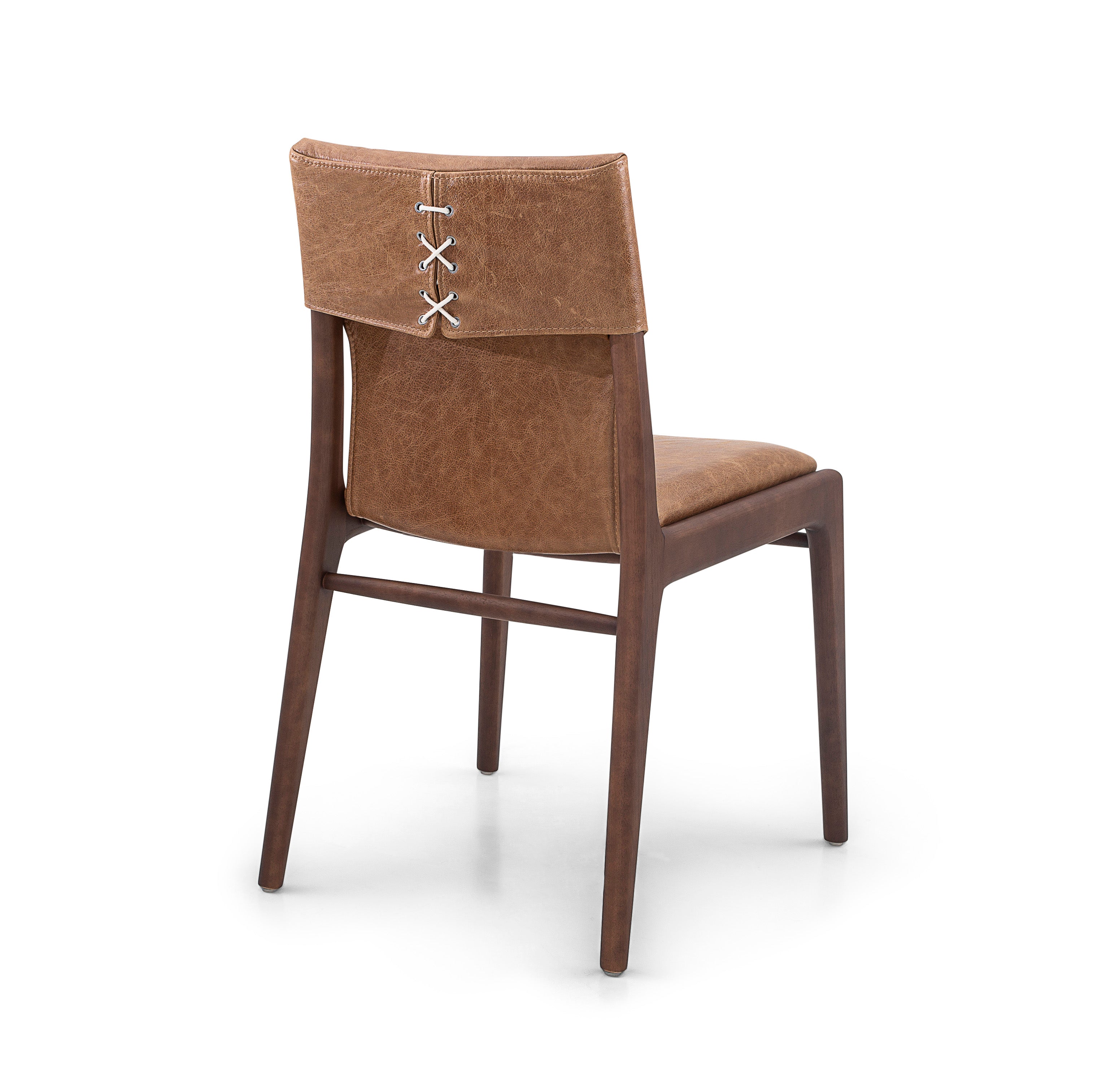 TRESS Dining Chair in Walnut (149) and Caramel Leather