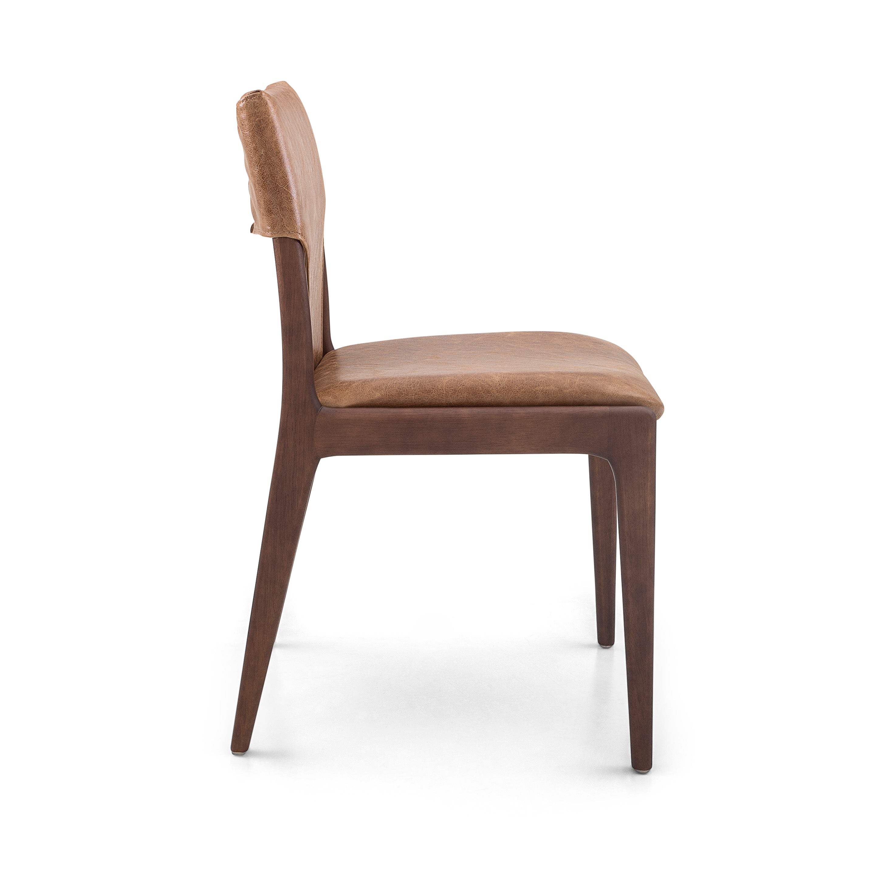 TRESS Dining Chair in Walnut (149) and Caramel Leather