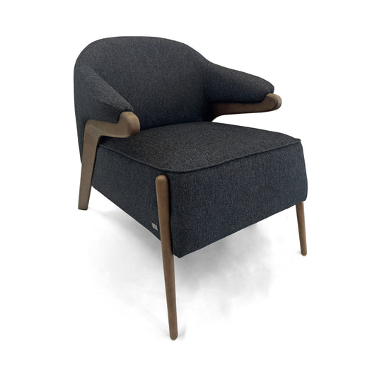 OSA Armchair in Walnut and Charcoal fabric