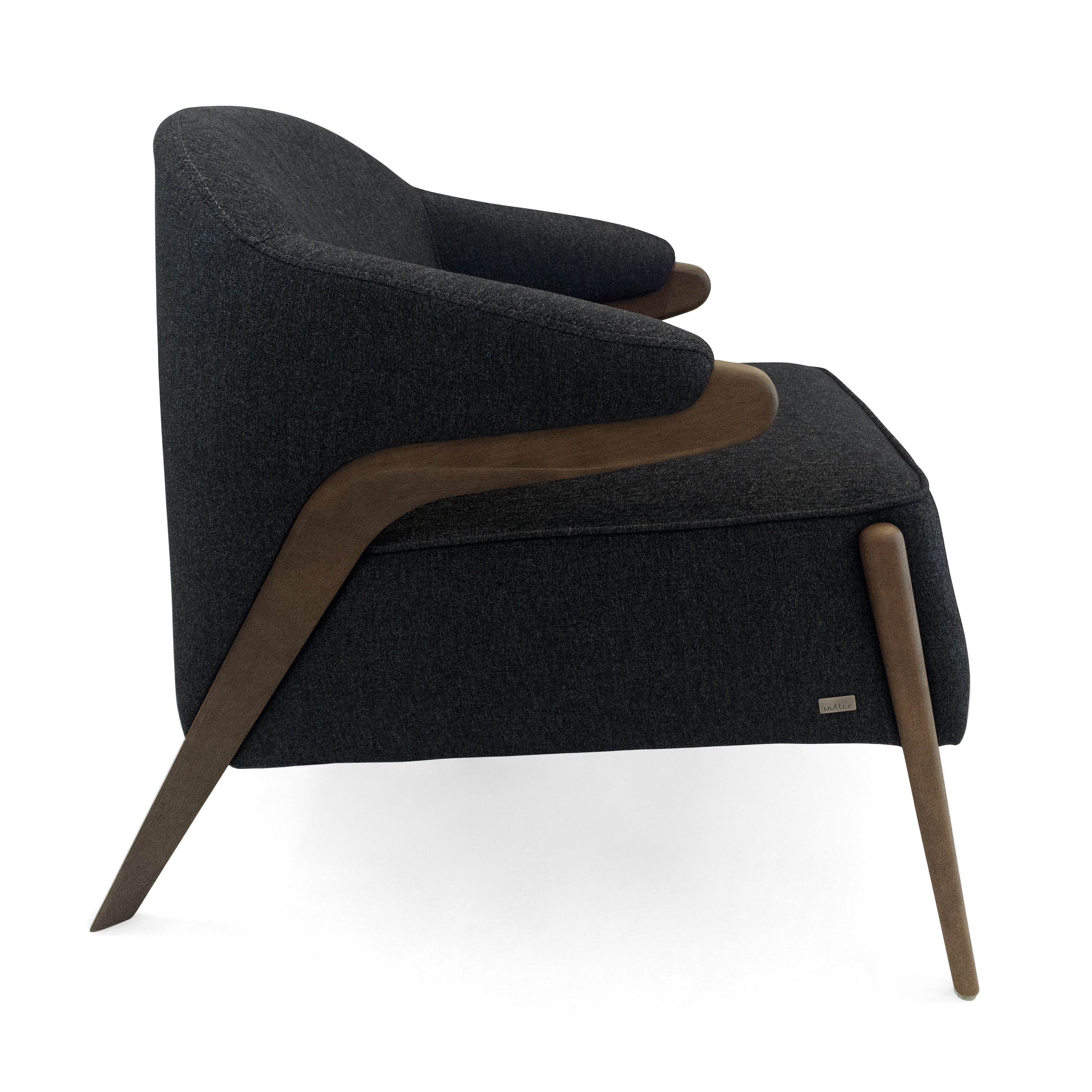 OSA Armchair in Walnut and Charcoal fabric