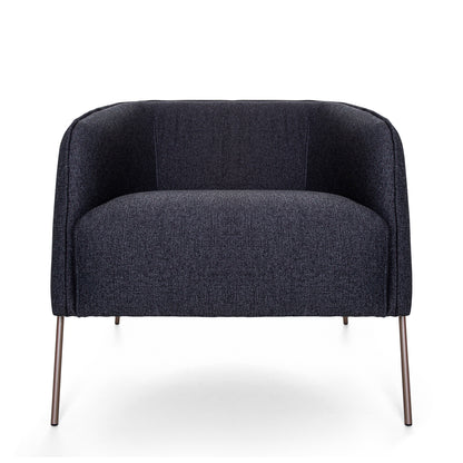 BELLA Armchair in Chocolate and Charcoal fabric