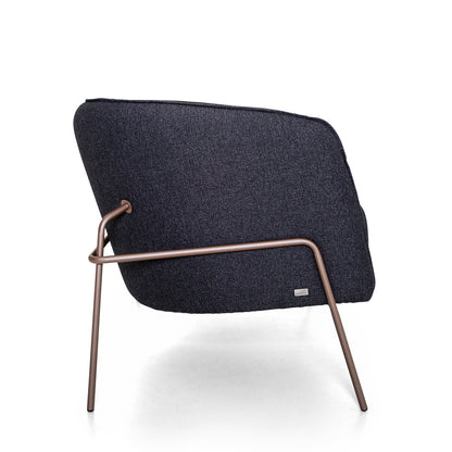 BELLA Armchair in Chocolate and Charcoal fabric