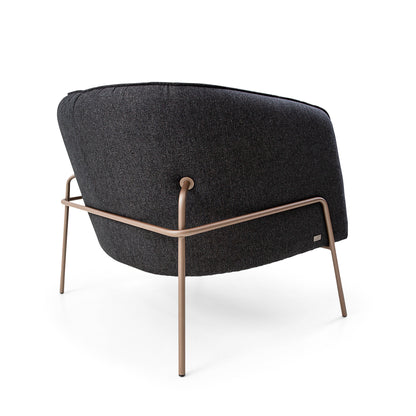 BELLA Armchair in Chocolate and Charcoal fabric