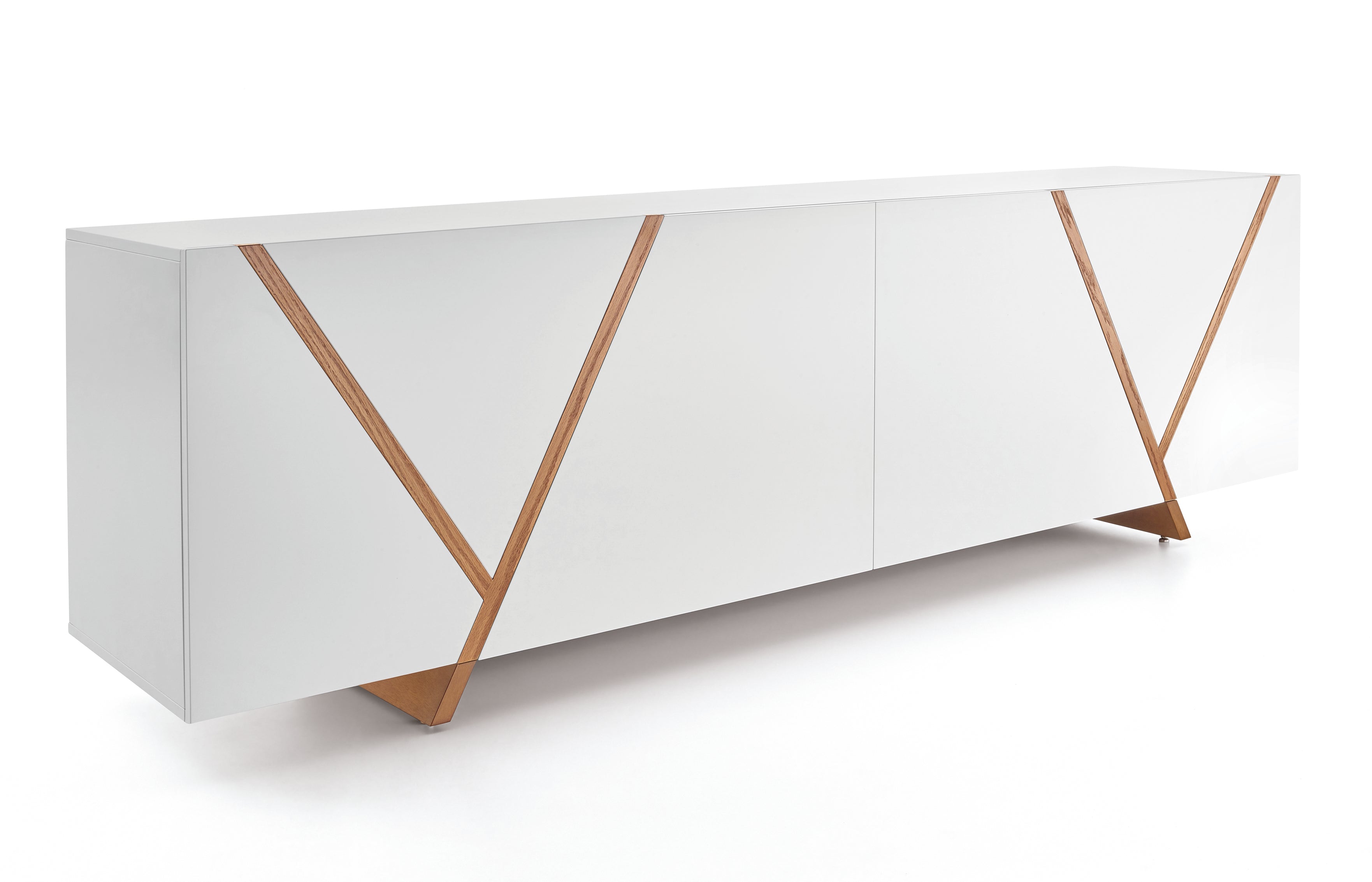 YPIS Sideboard 4 doors in Teak and Off-White