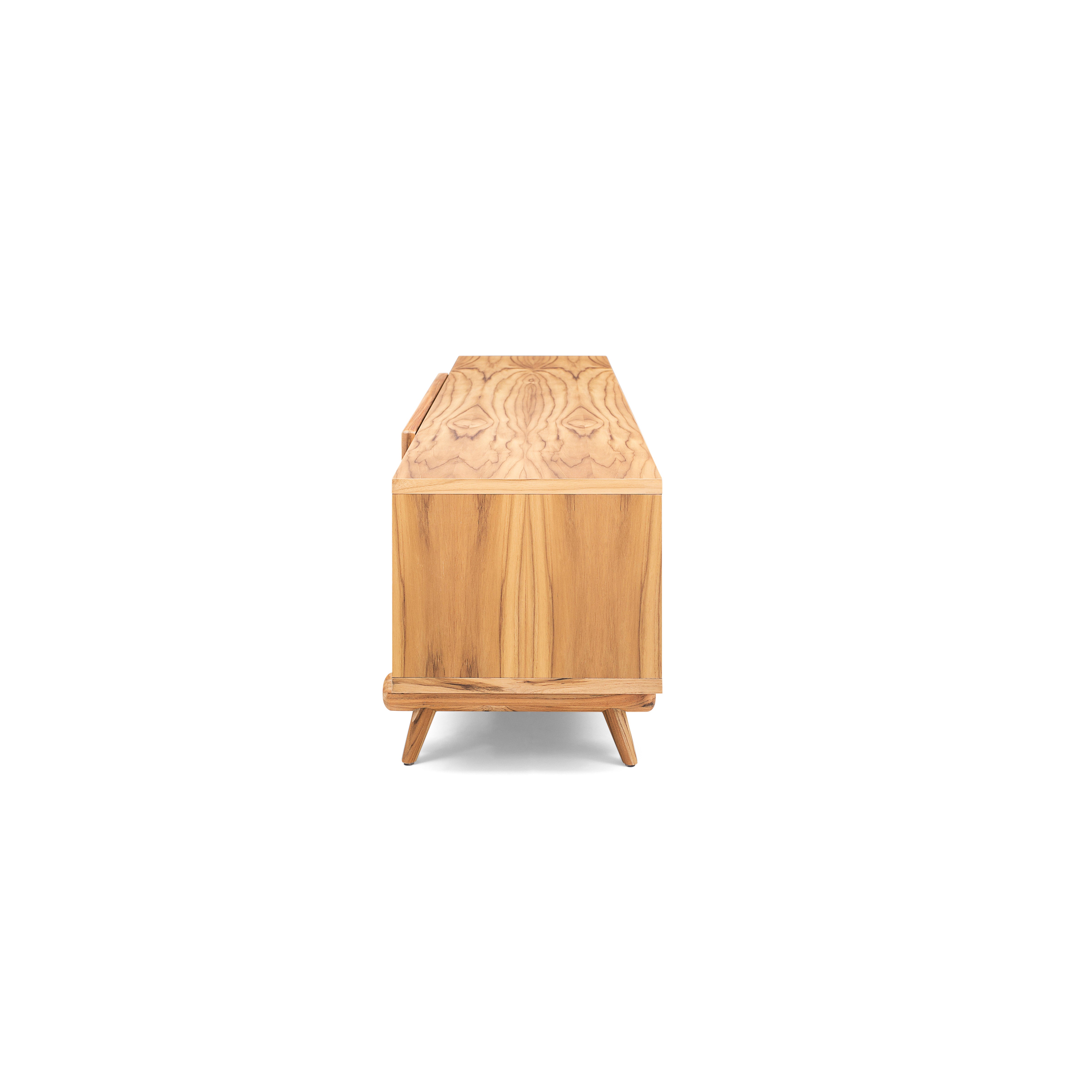 PLOT TV Stand in Teak with Natural Cane
