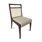 SOTTO Dining Chair in Walnut and Beige fabric