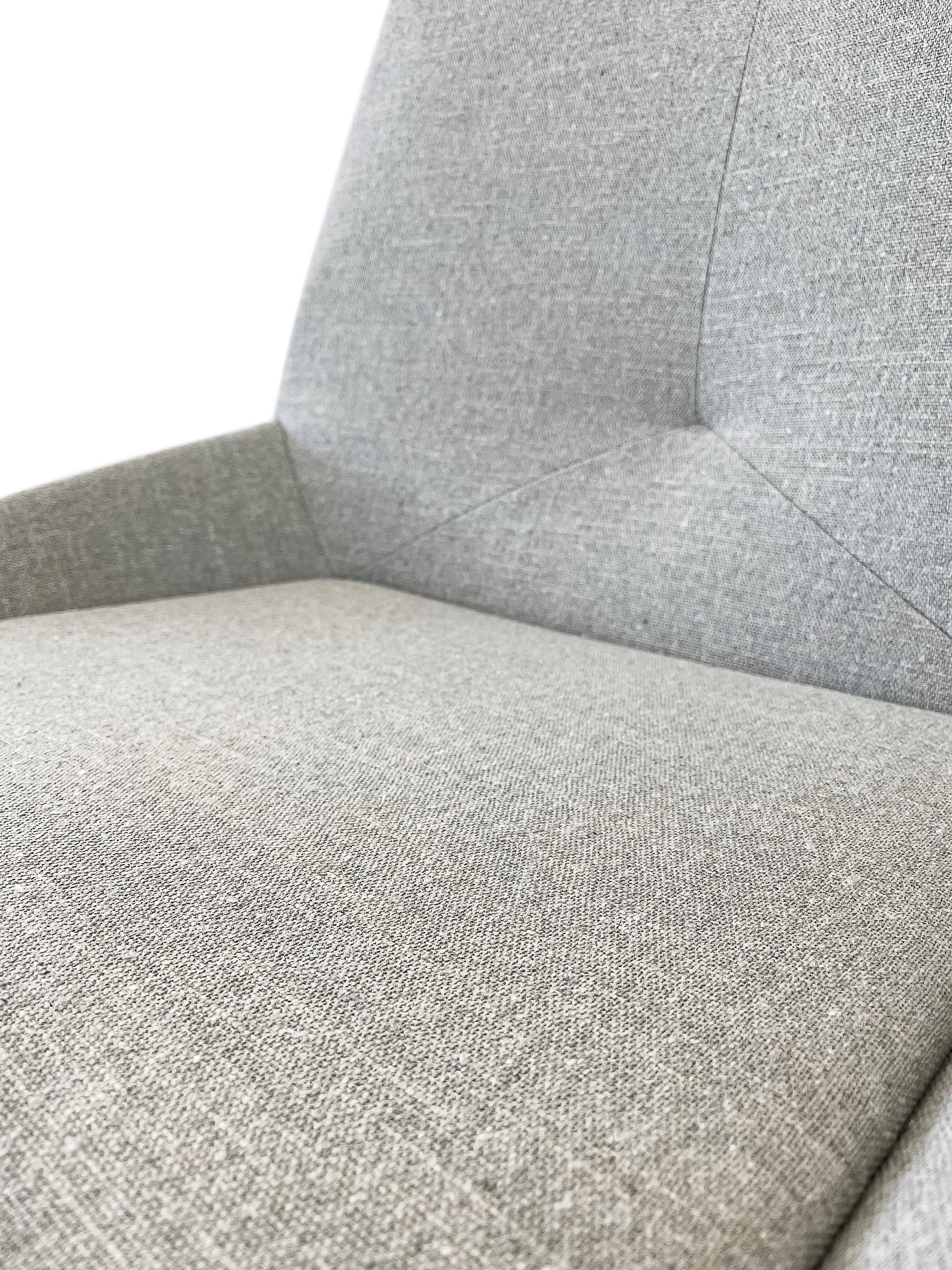 CUBI Dining Chair in Teak and Grey fabric