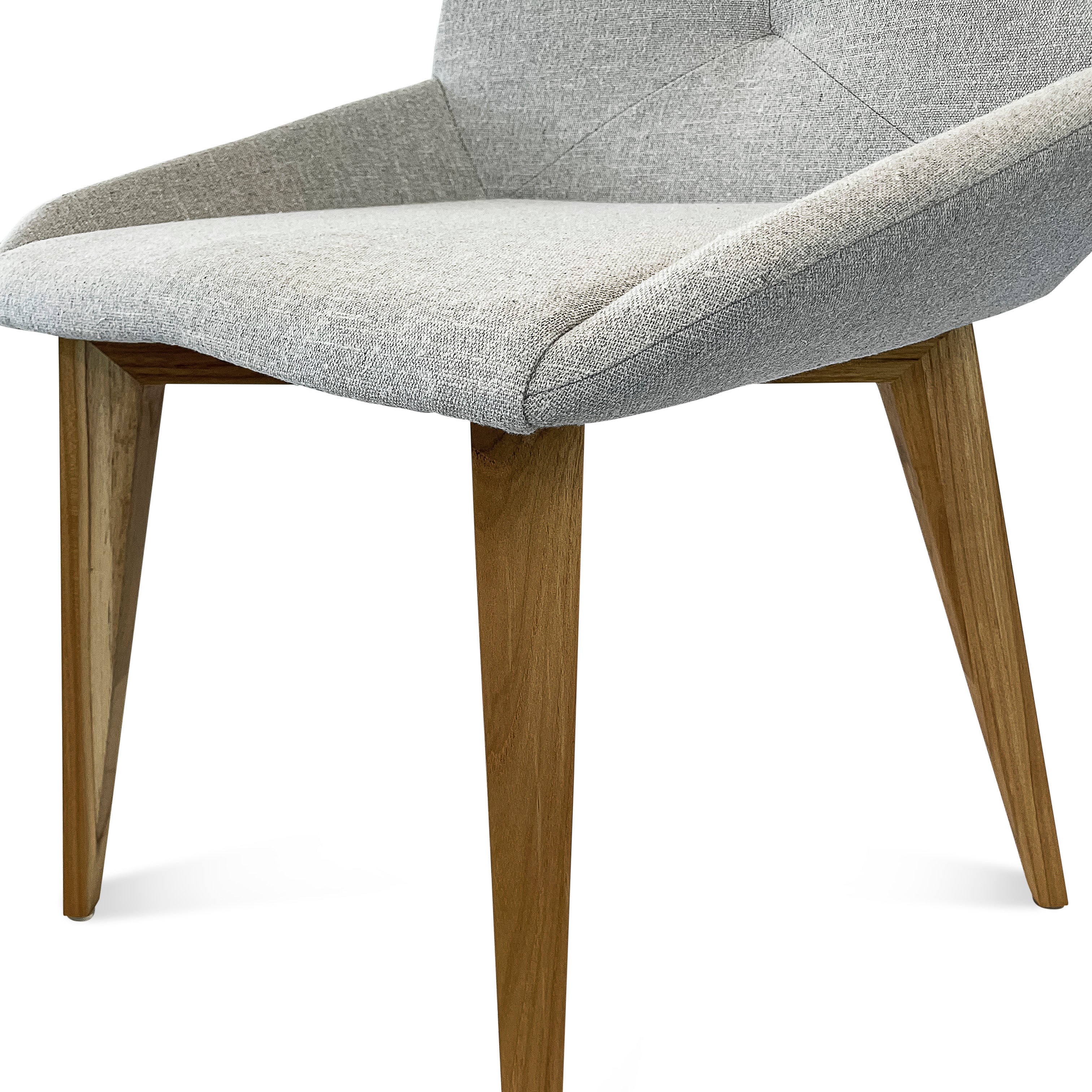 CUBI Dining Chair in Teak and Grey fabric