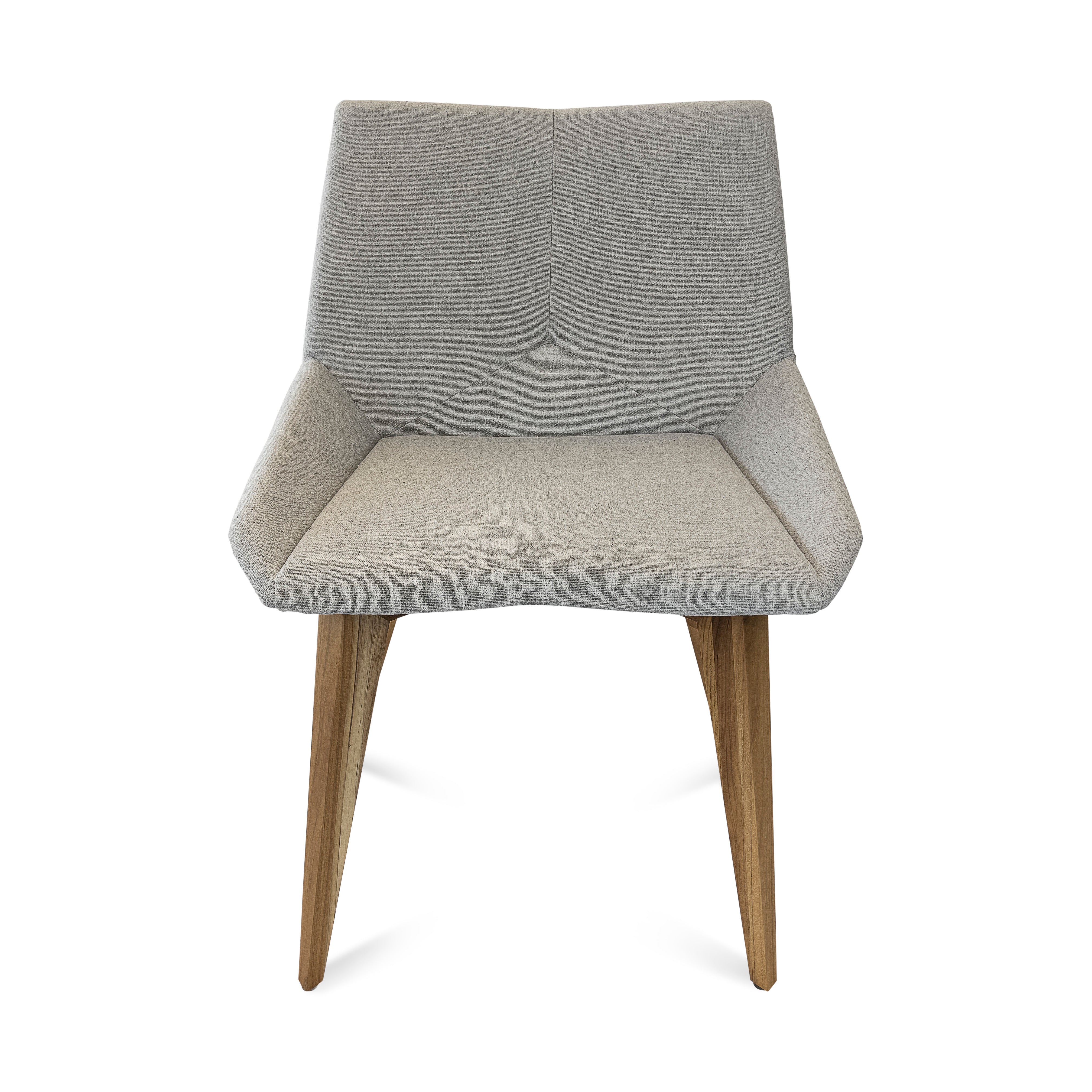 CUBI Dining Chair in Teak and Grey fabric