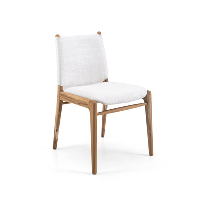 CAPPIO Dining Chair in Teak and Ivory fabric