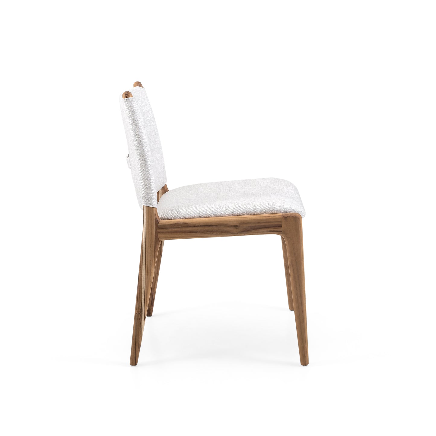 CAPPIO Dining Chair in Teak and Ivory fabric