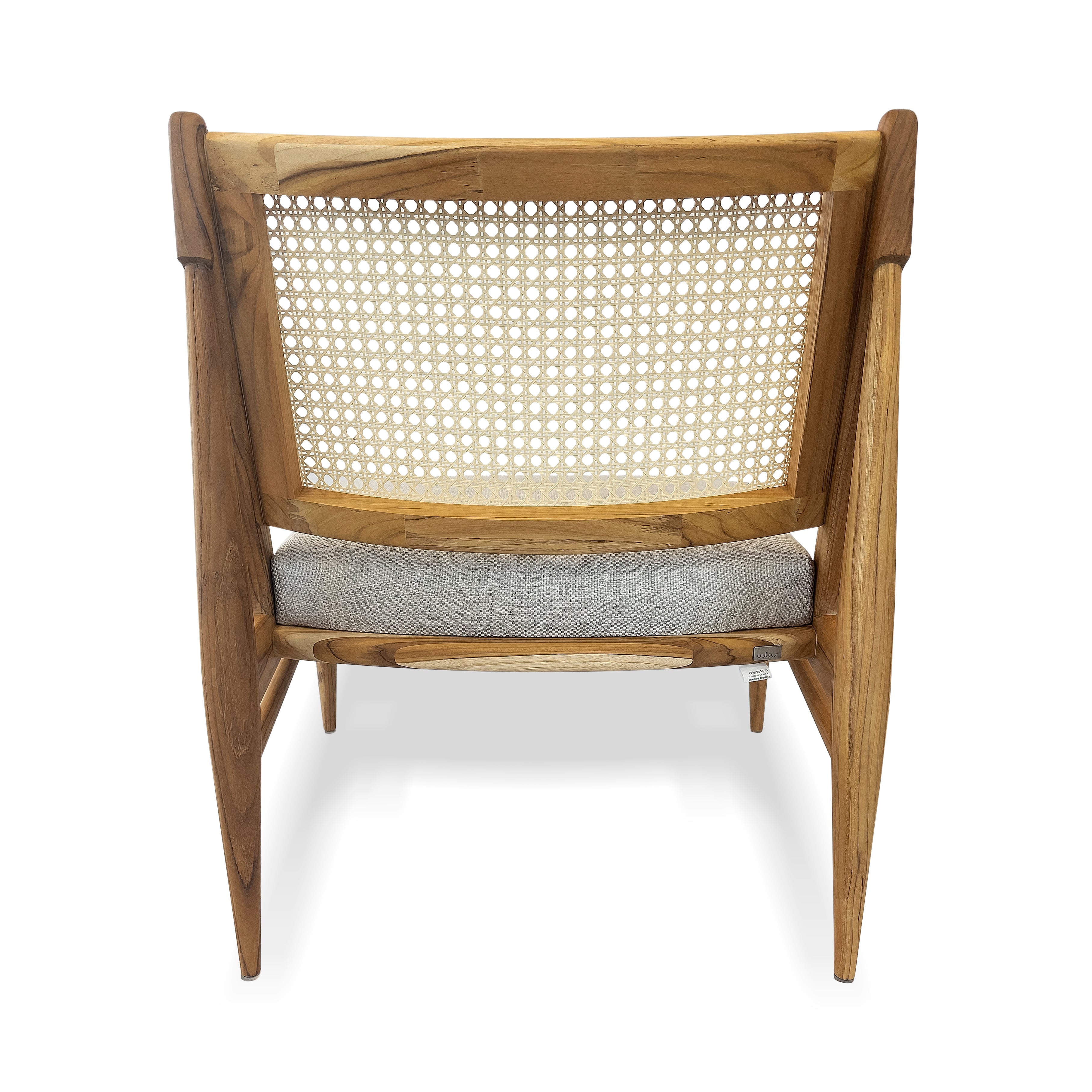 DONNA Armchair in Teak and Beige fabric