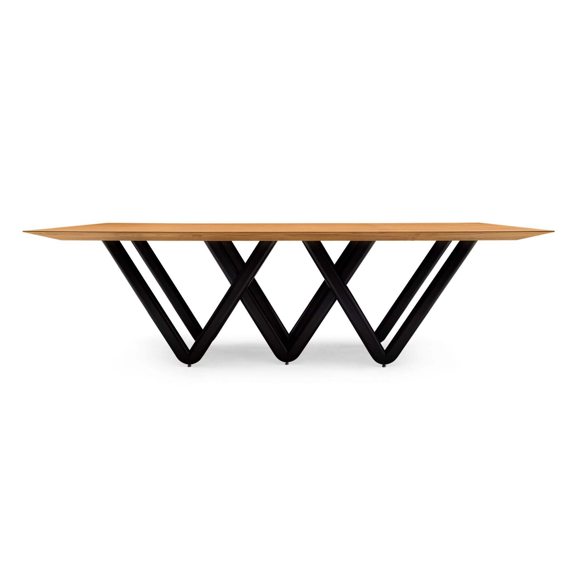 DABLIO Dining Table in Teak and Black 98"