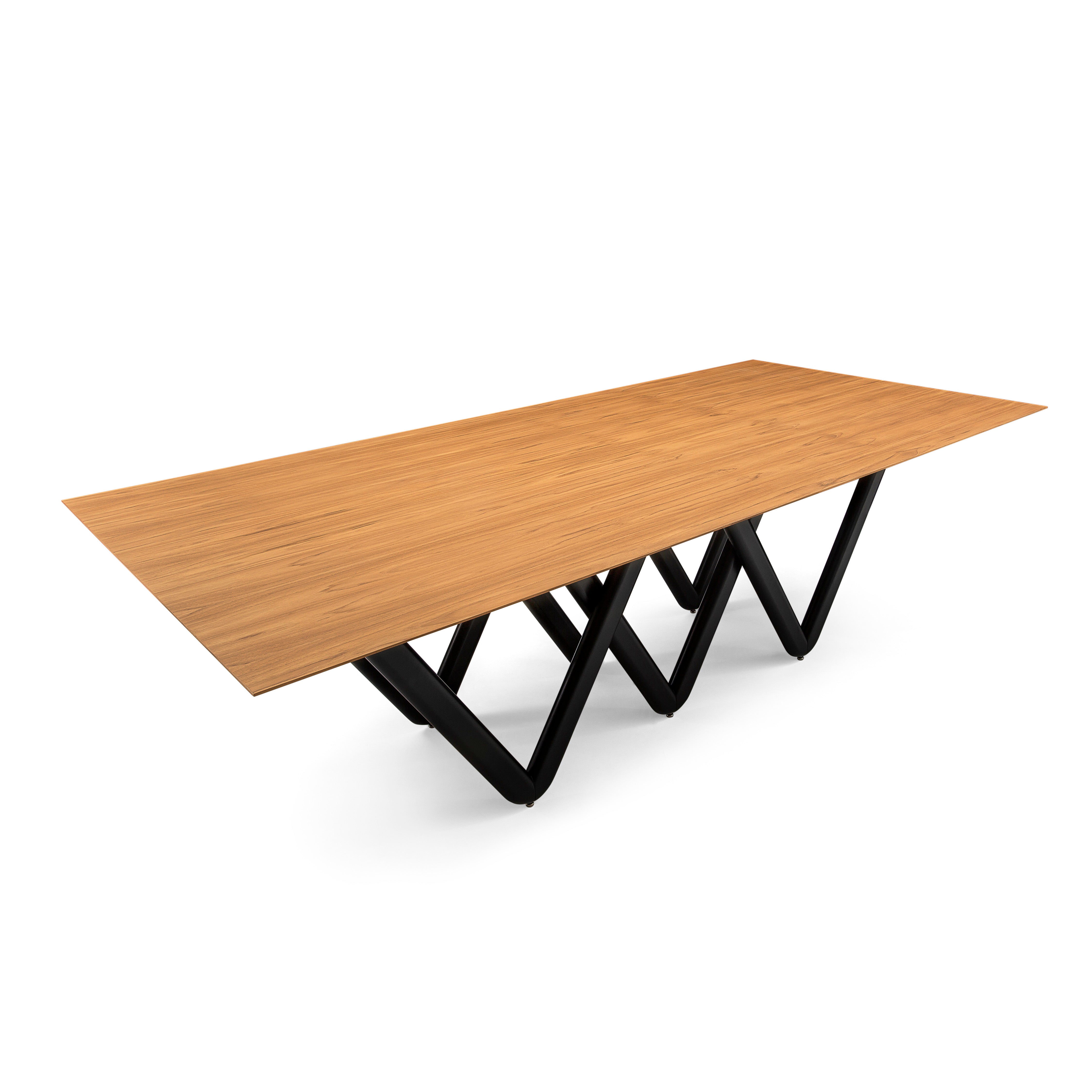 DABLIO Dining Table in Teak and Black 98"