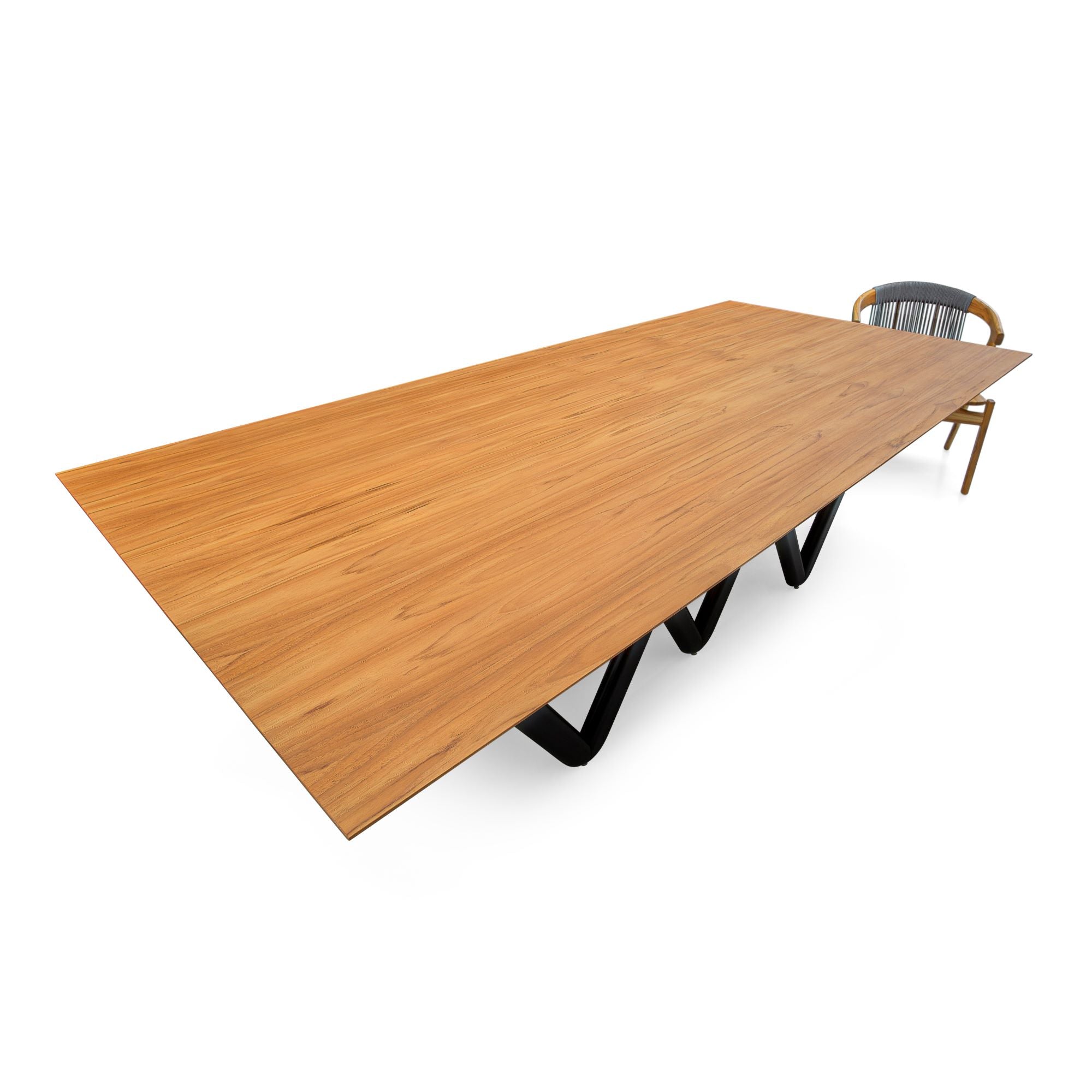 DABLIO Dining Table in Teak and Black 98"