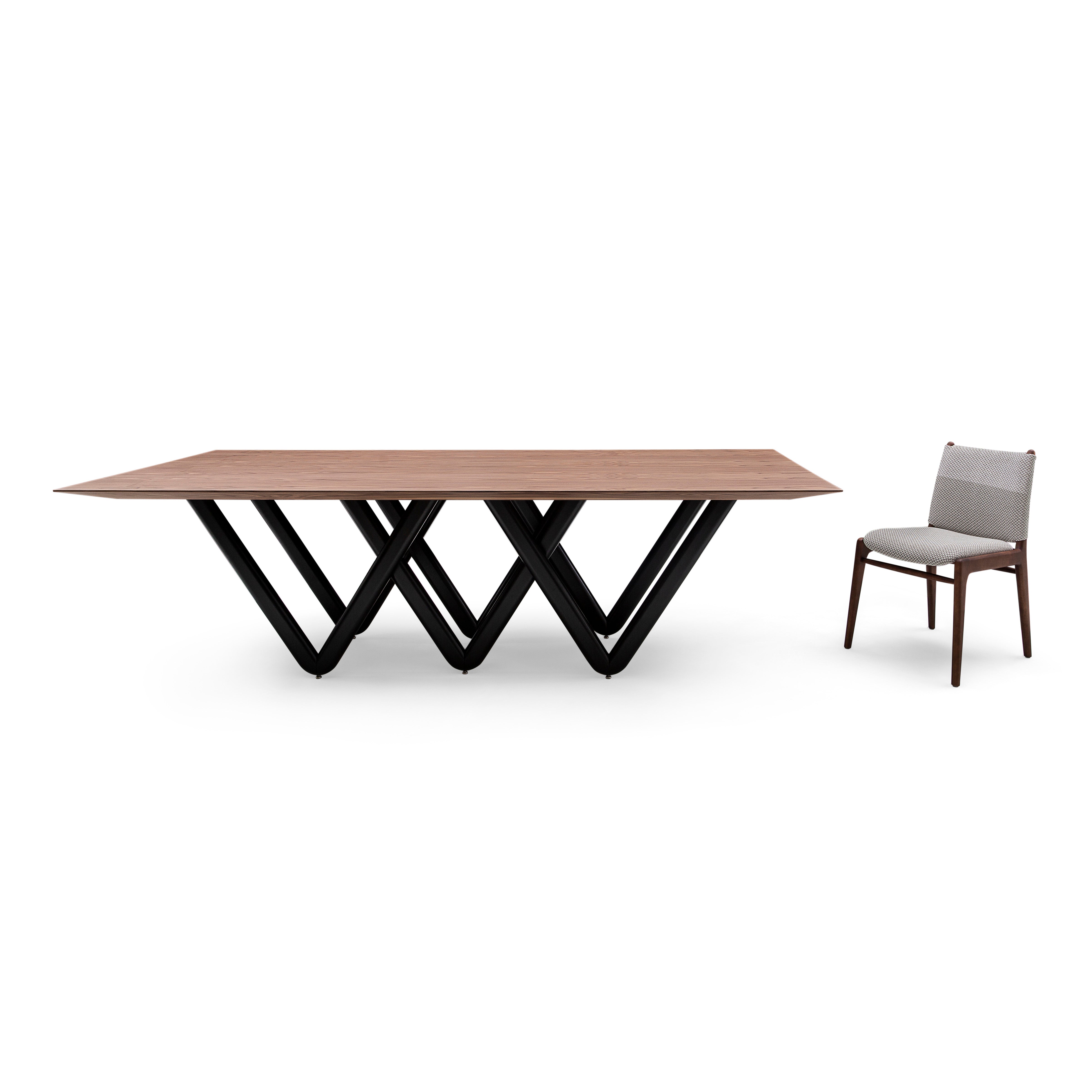 DABLIO Dining Table in Walnut and Black 98"