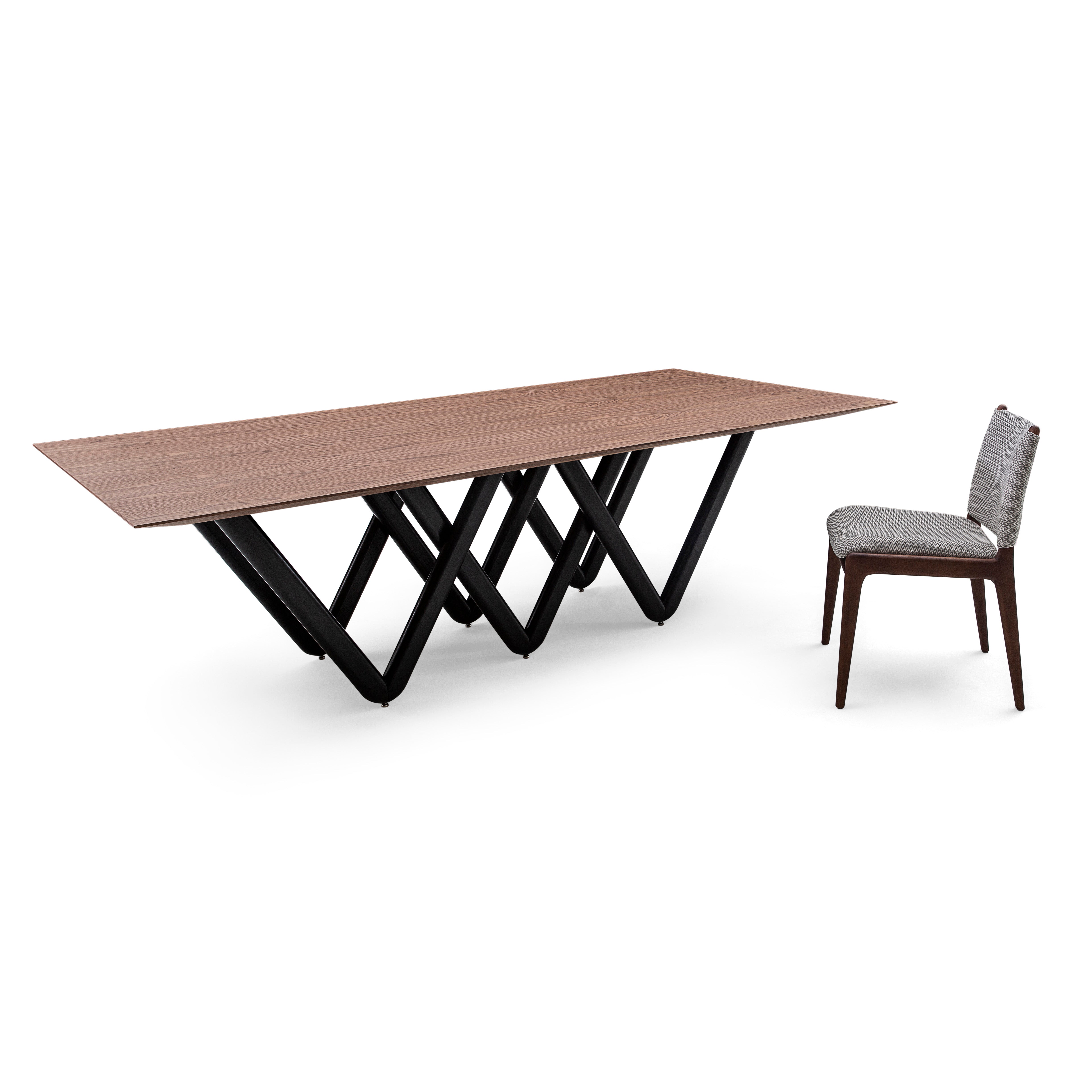 DABLIO Dining Table in Walnut and Black 98"