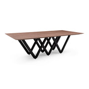 DABLIO Dining Table in Walnut and Black 98"
