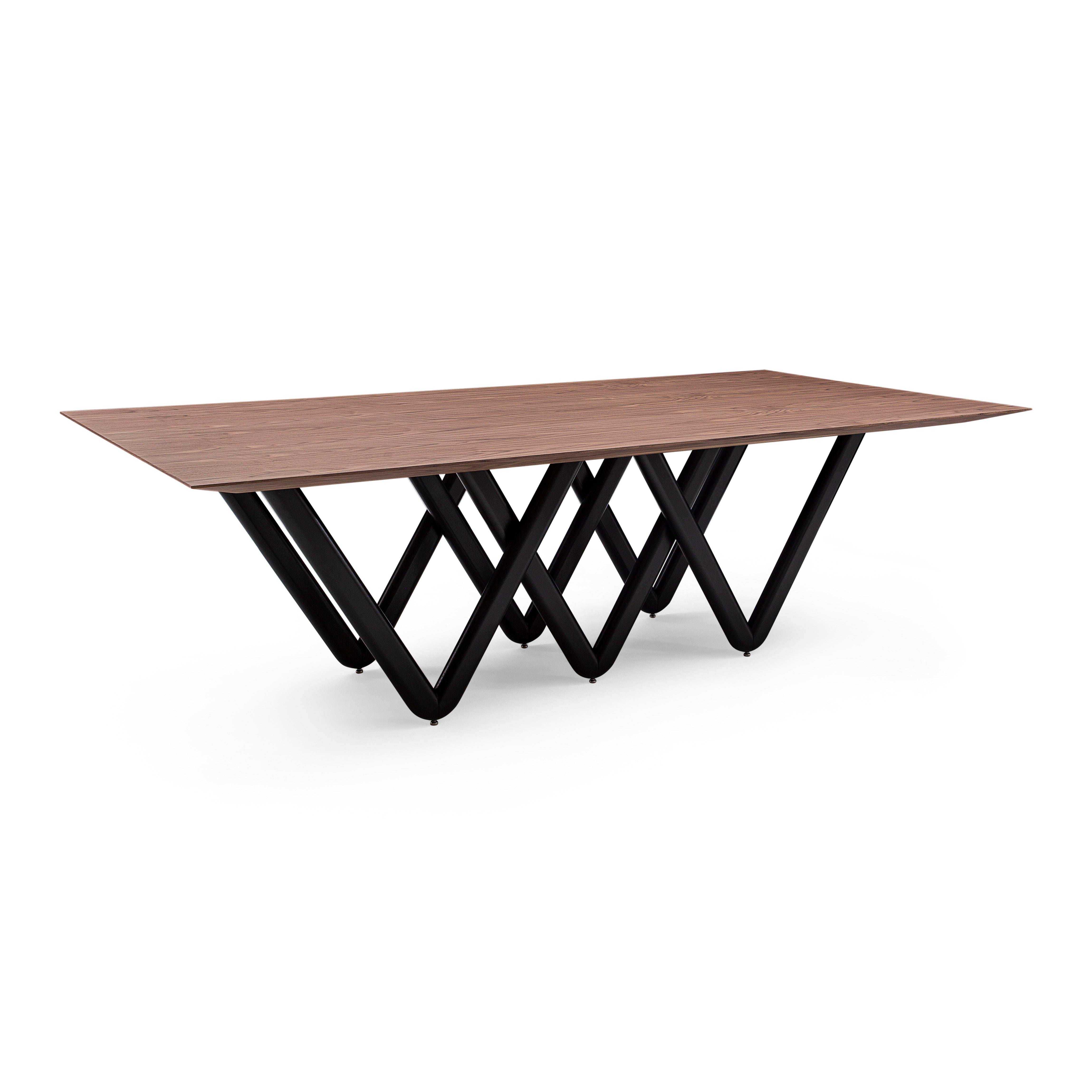 DABLIO Dining Table in Walnut and Black 98"