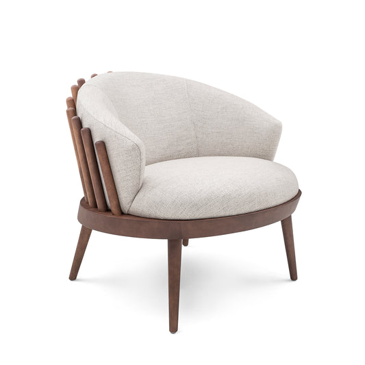 FANE Armchair in Walnut (149) and Beige Fabric