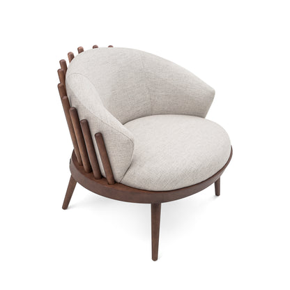 FANE Armchair in Walnut (149) and Beige Fabric