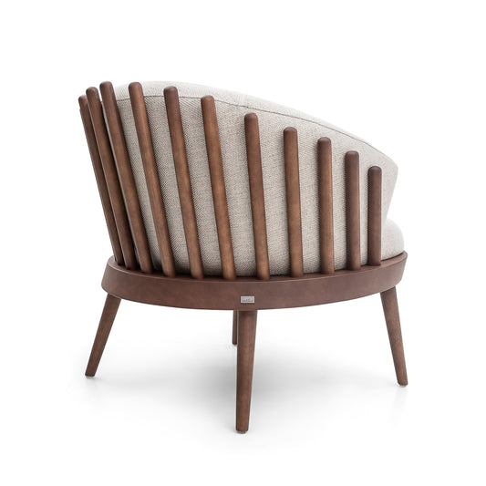 FANE Armchair in Walnut (149) and Beige Fabric
