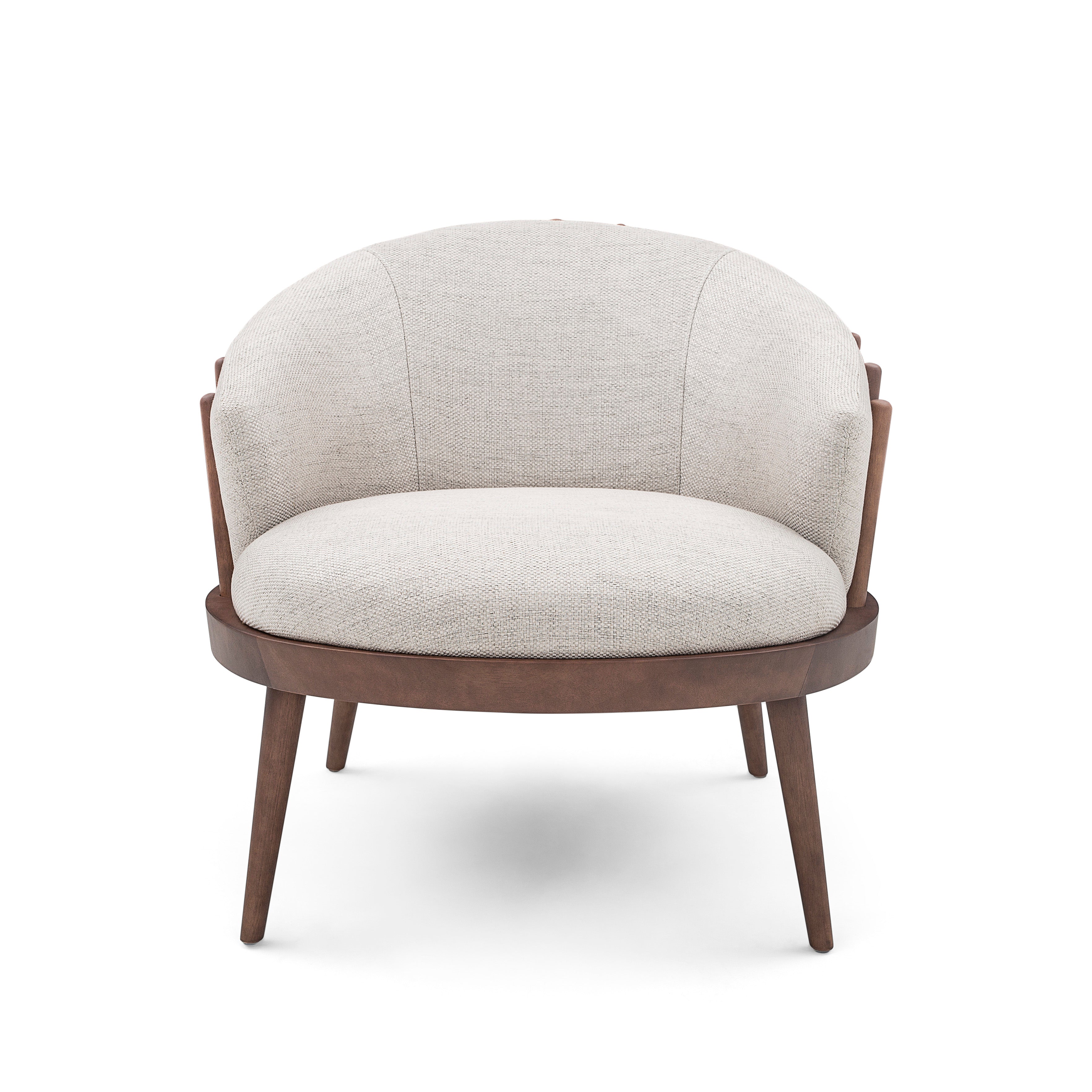 FANE Armchair in Walnut (149) and Beige Fabric