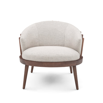 FANE Armchair in Walnut (149) and Beige Fabric