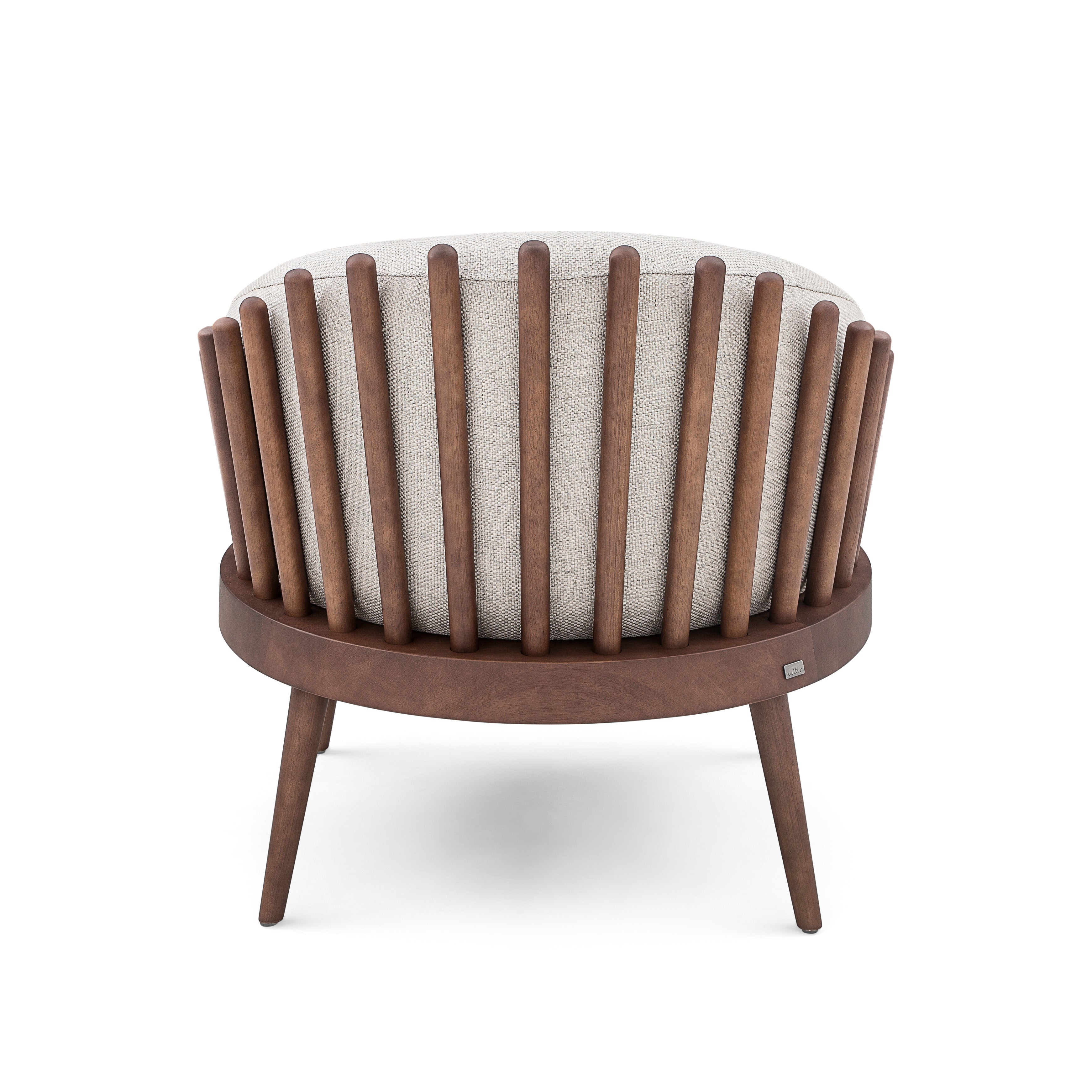 FANE Armchair in Walnut (149) and Beige Fabric