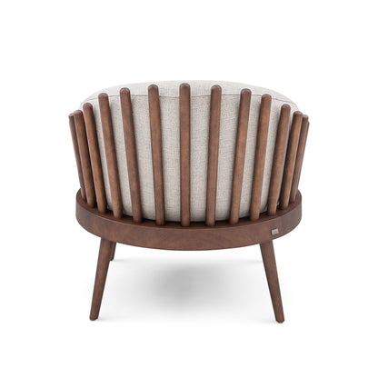 FANE Armchair in Walnut (149) and Beige Fabric
