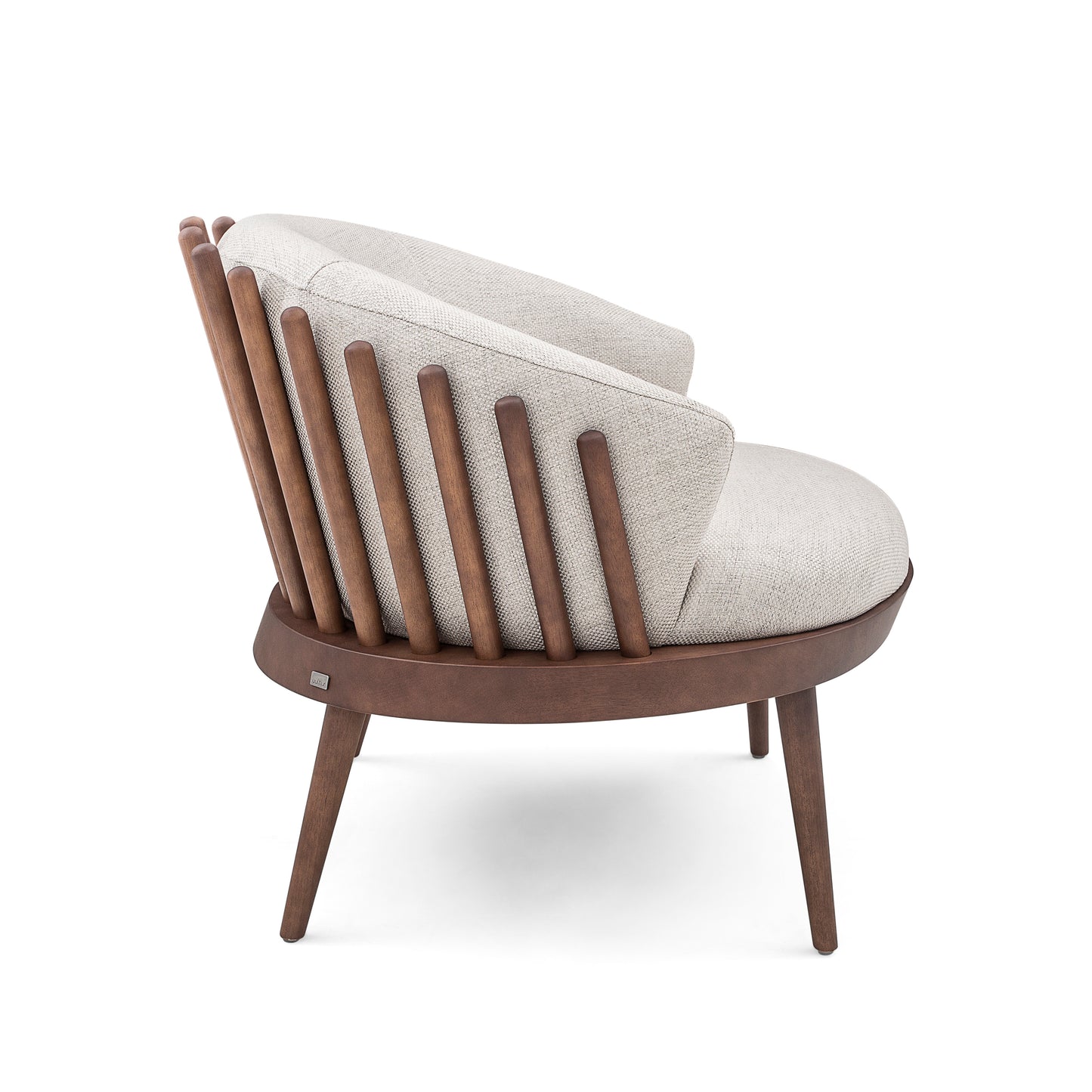 FANE Armchair in Walnut (149) and Beige Fabric