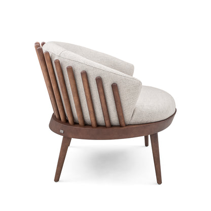 FANE Armchair in Walnut (149) and Beige Fabric