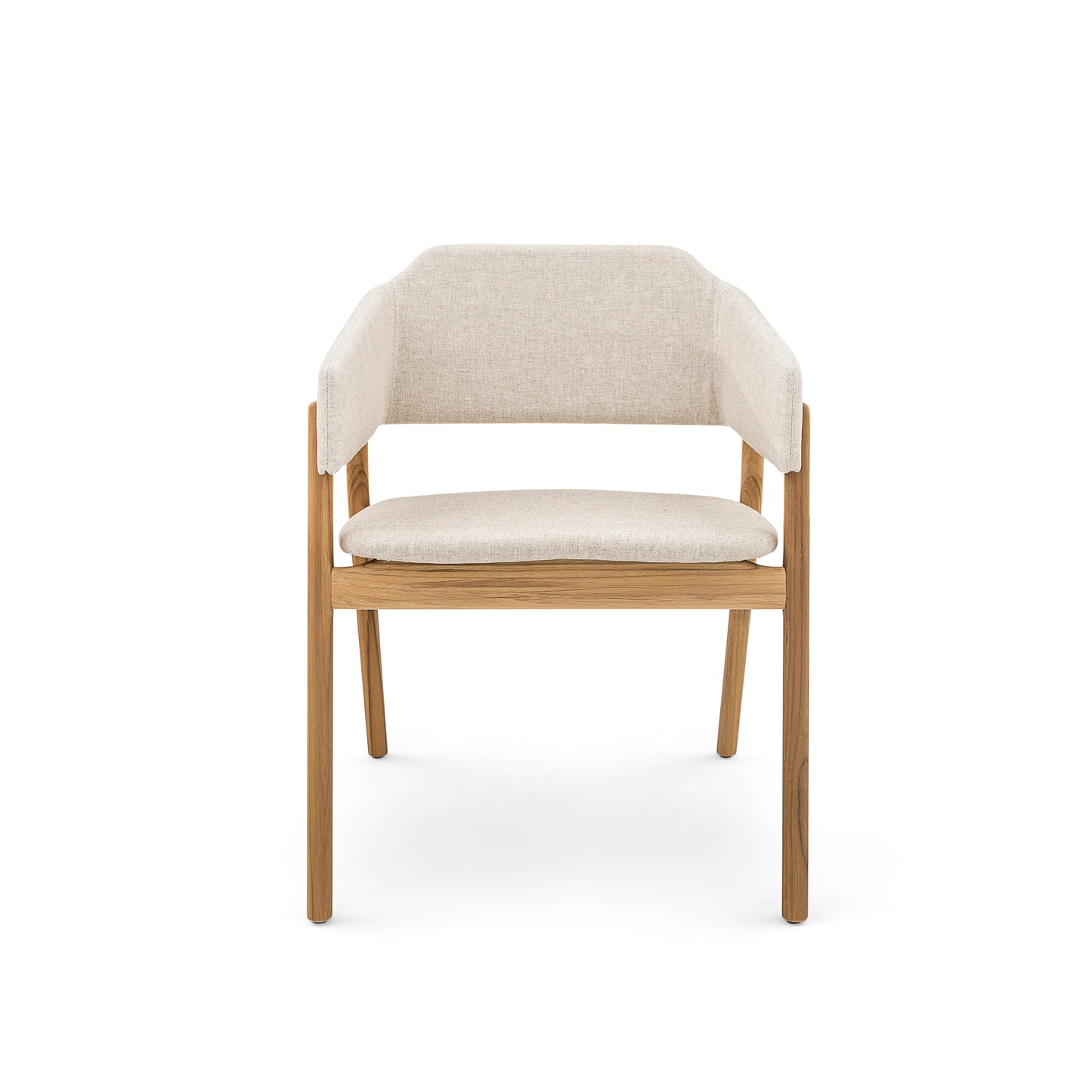 STUZI Dining Chair in Teak and Oatmeal fabric