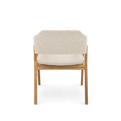 STUZI Dining Chair in Teak and Oatmeal fabric