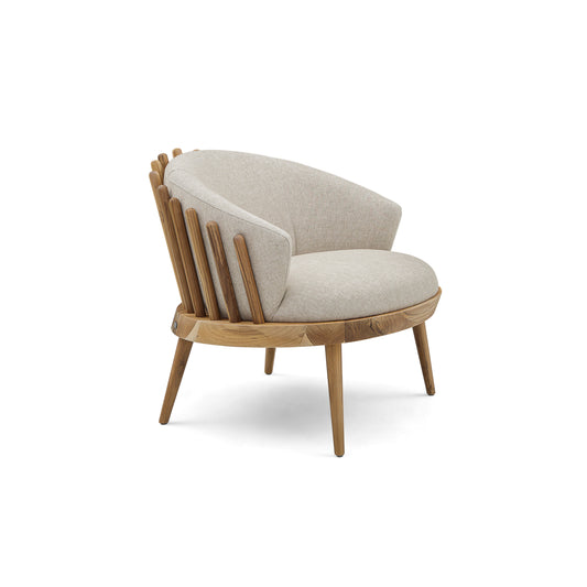 FANE Armchair in Teak and Oatmeal fabric