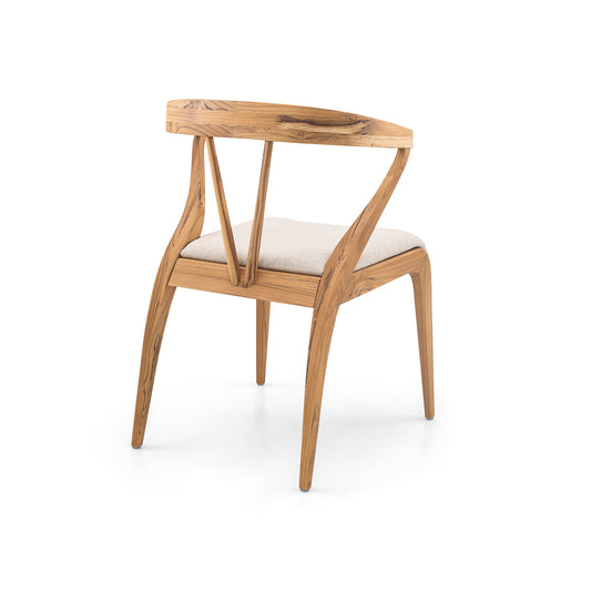 MAT Dining Chair in Teak and Oatmeal fabric