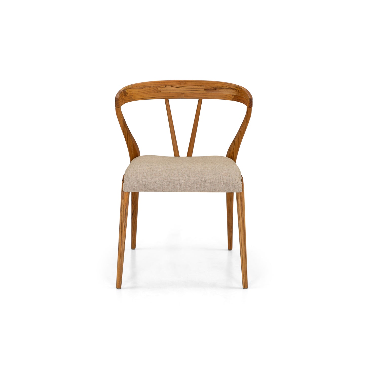 MAT Dining Chair in Teak and Oatmeal fabric