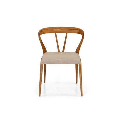 MAT Dining Chair in Teak and Oatmeal fabric