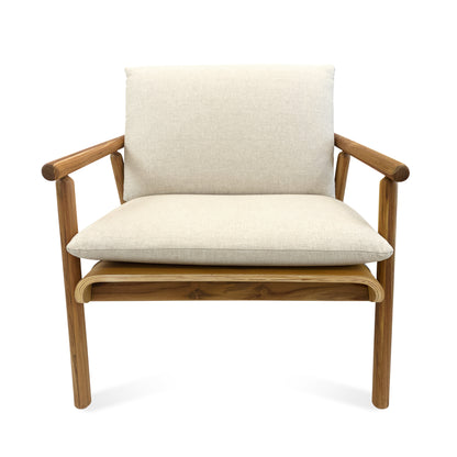 TAI Armchair in Teak and Oatmeal fabric