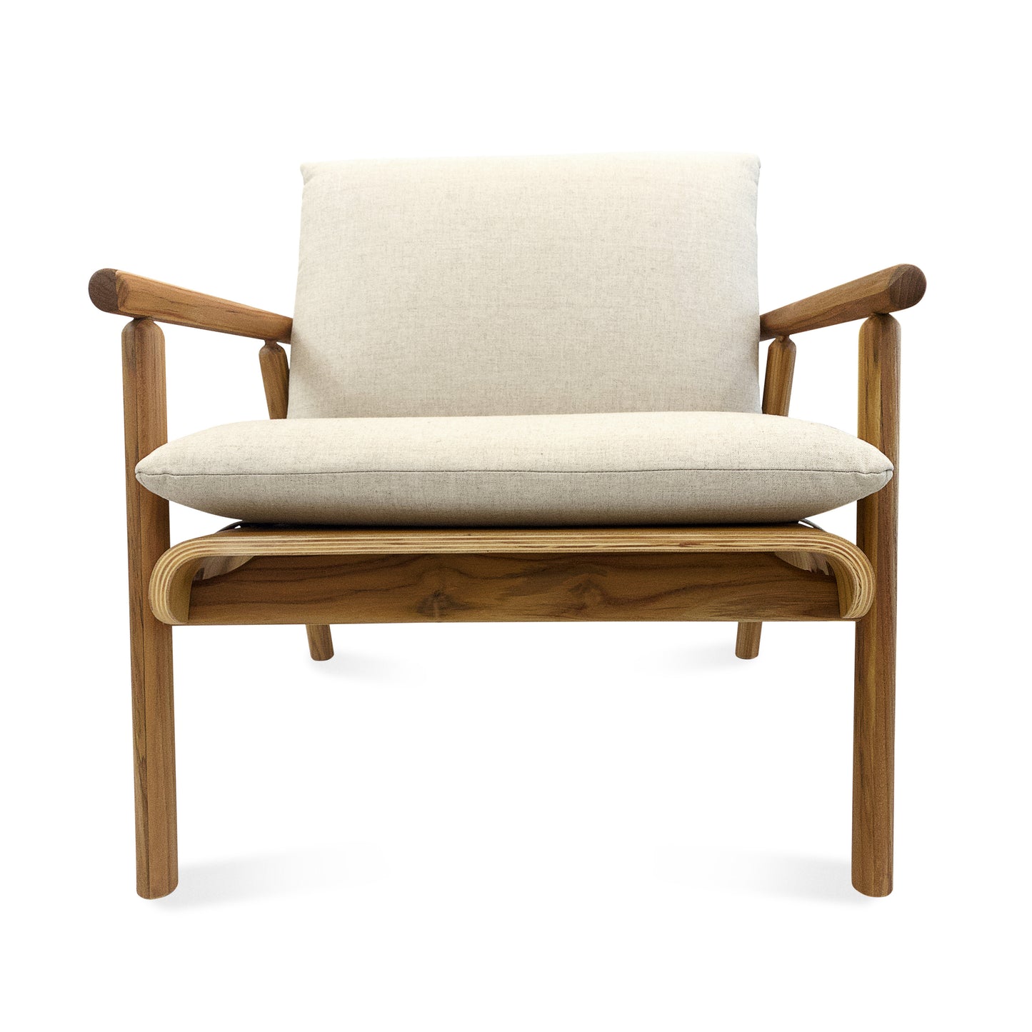 TAI Armchair in Teak and Oatmeal fabric