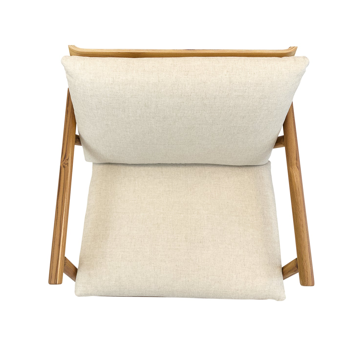 TAI Armchair in Teak and Oatmeal fabric