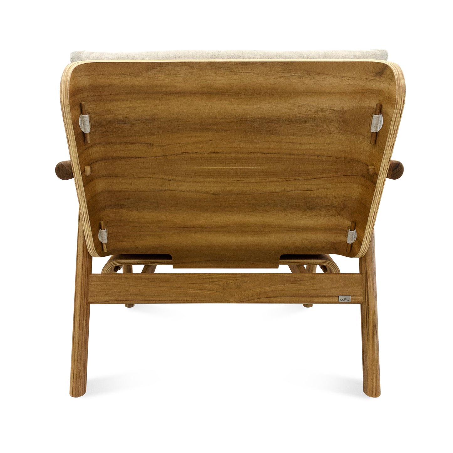 TAI Armchair in Teak and Oatmeal fabric