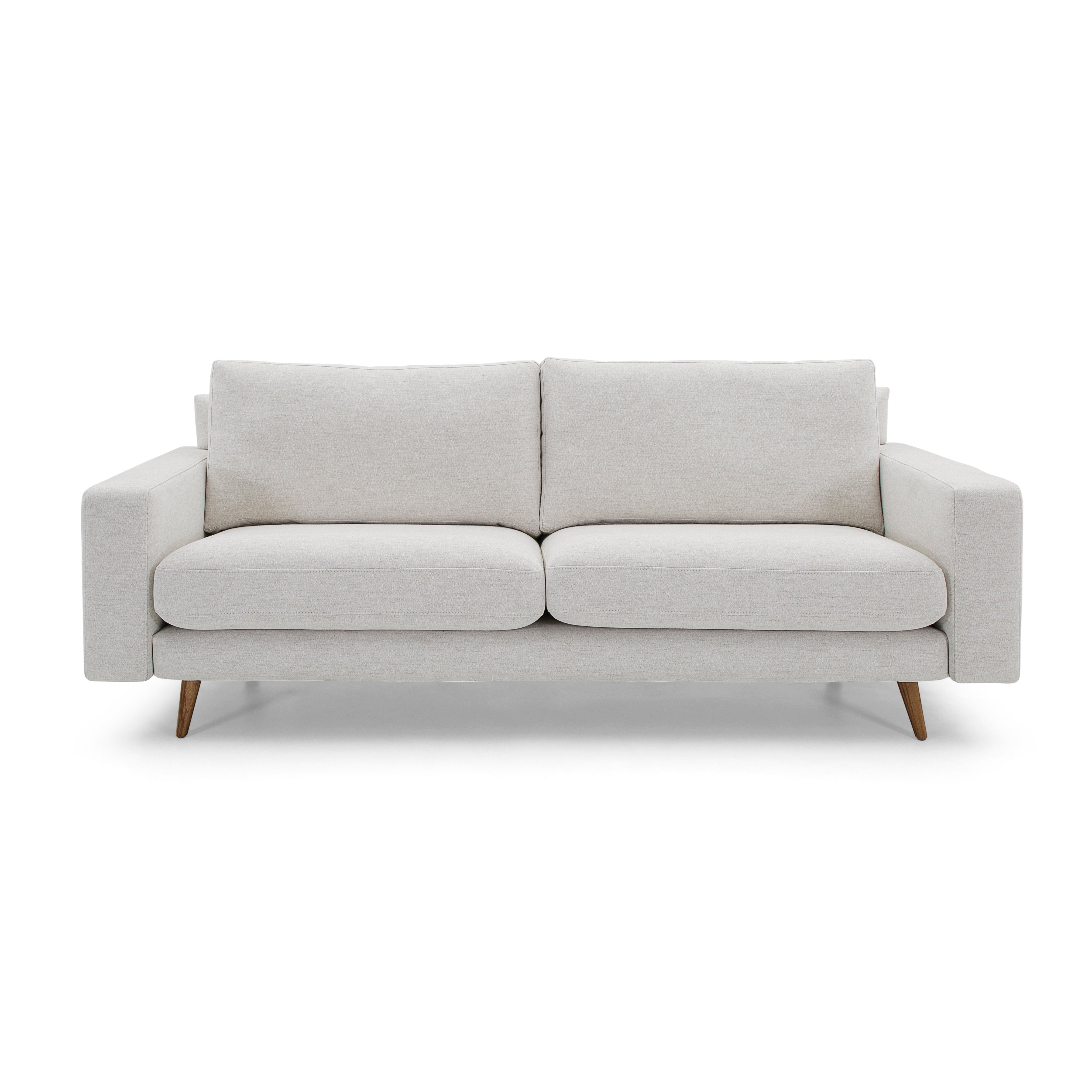 BELT 3 Seats Sofa in Teak and Light Beige fabric