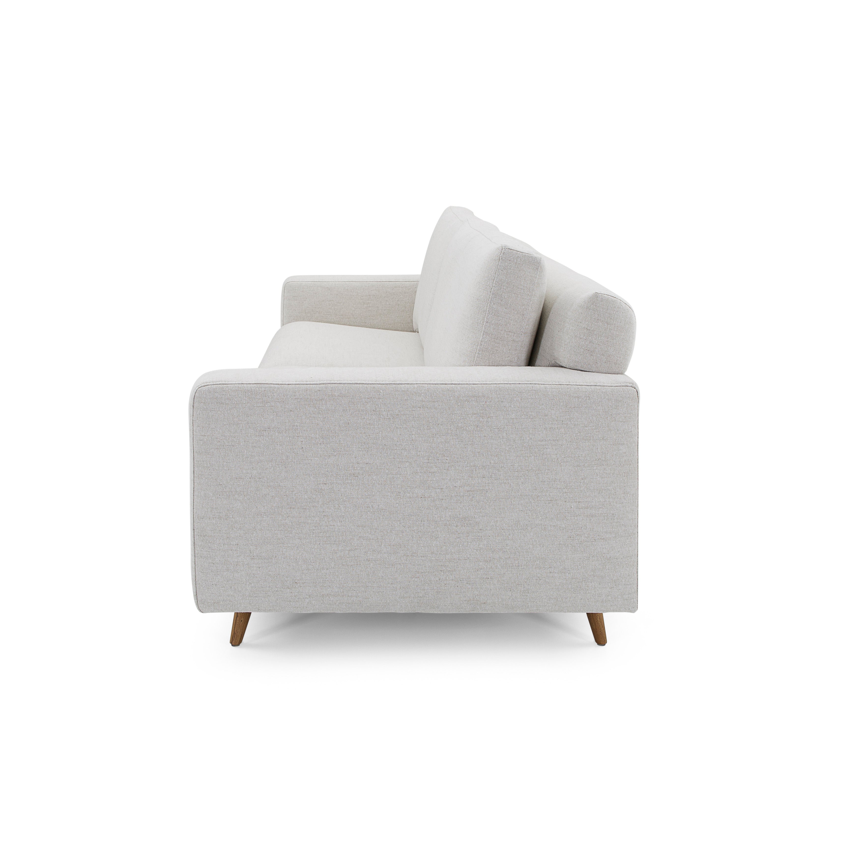 BELT 3 Seats Sofa in Teak and Light Beige fabric